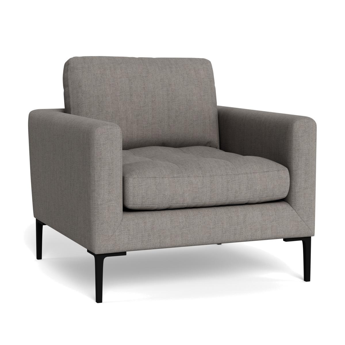 Heal's Eton Armchair Broad Weave Pebble Black Feet - Heal's UK Furniture – image 1
