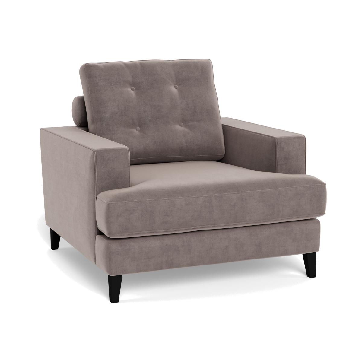 Heal's Mistral Armchair Smart Luxe Velvet Mushroom Black Feet – image 1