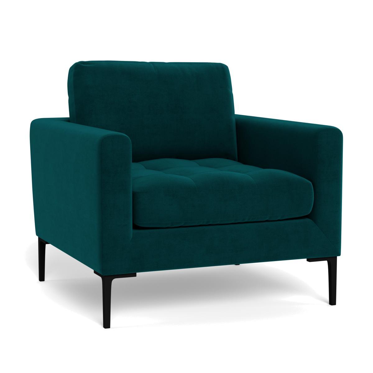 Heal's Eton Armchair Capelo LinenCotton Ink Spot Brass Feet - Heal's UK Furniture – image 1
