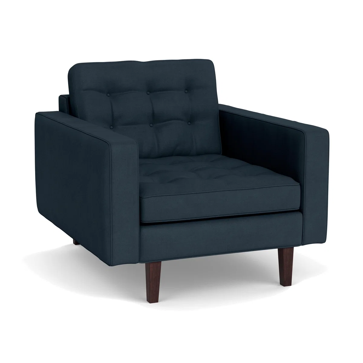Heal's Hepburn Armchair Siena Cotton Deep Sea Walnut - Heal's UK Furniture – image 1