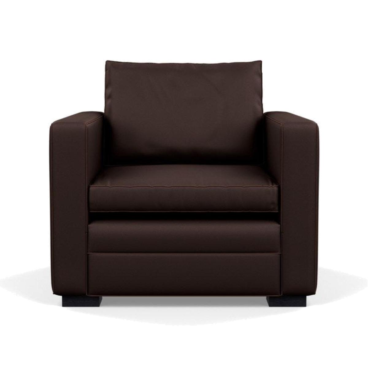 Heal's Palermo Armchair Daino Leather Steel Black and Walnut Feet – image 1
