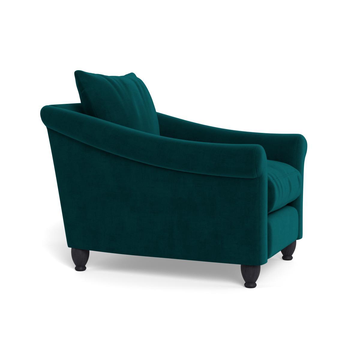 Heal's Devon Armchair Smart Luxe Velvet Ocean Walnut Stain Beech Feet - Heal's UK Furniture – image 2