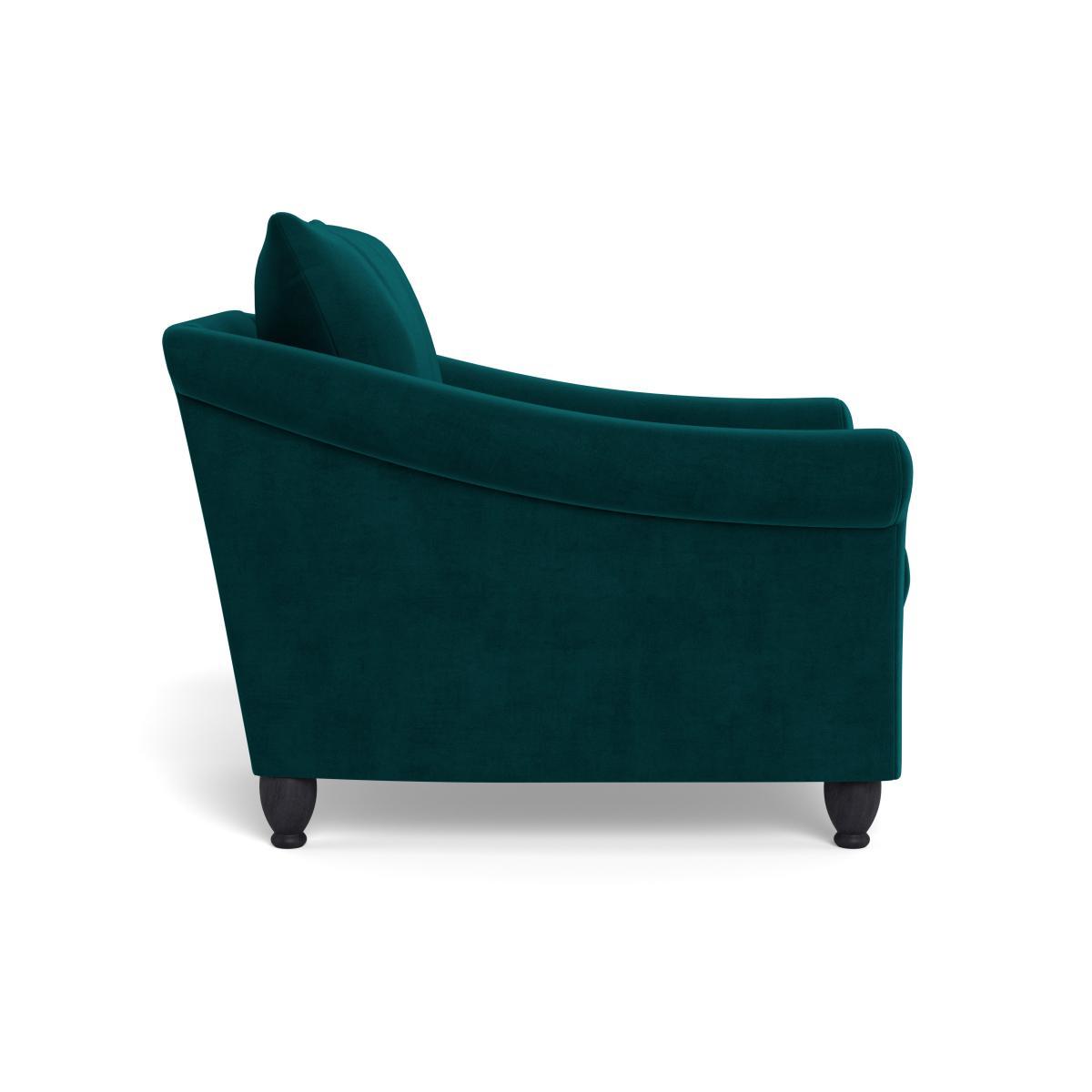 Heal's Devon Armchair Smart Luxe Velvet Ocean Walnut Stain Beech Feet - Heal's UK Furniture – image 3