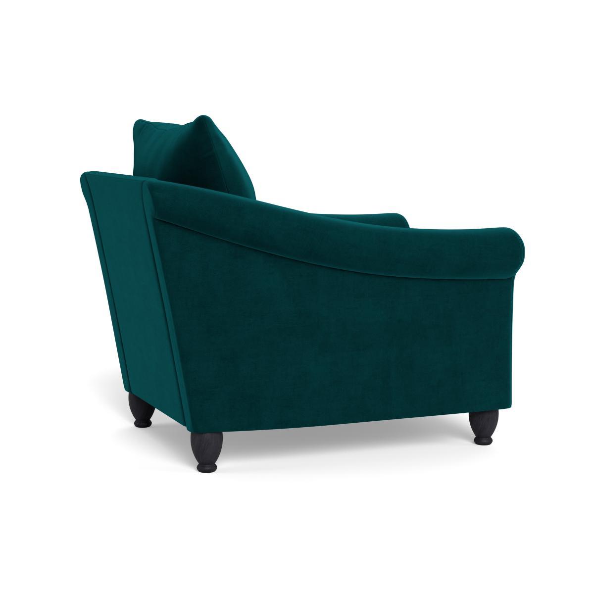 Heal's Devon Armchair Smart Luxe Velvet Ocean Walnut Stain Beech Feet - Heal's UK Furniture – image 4