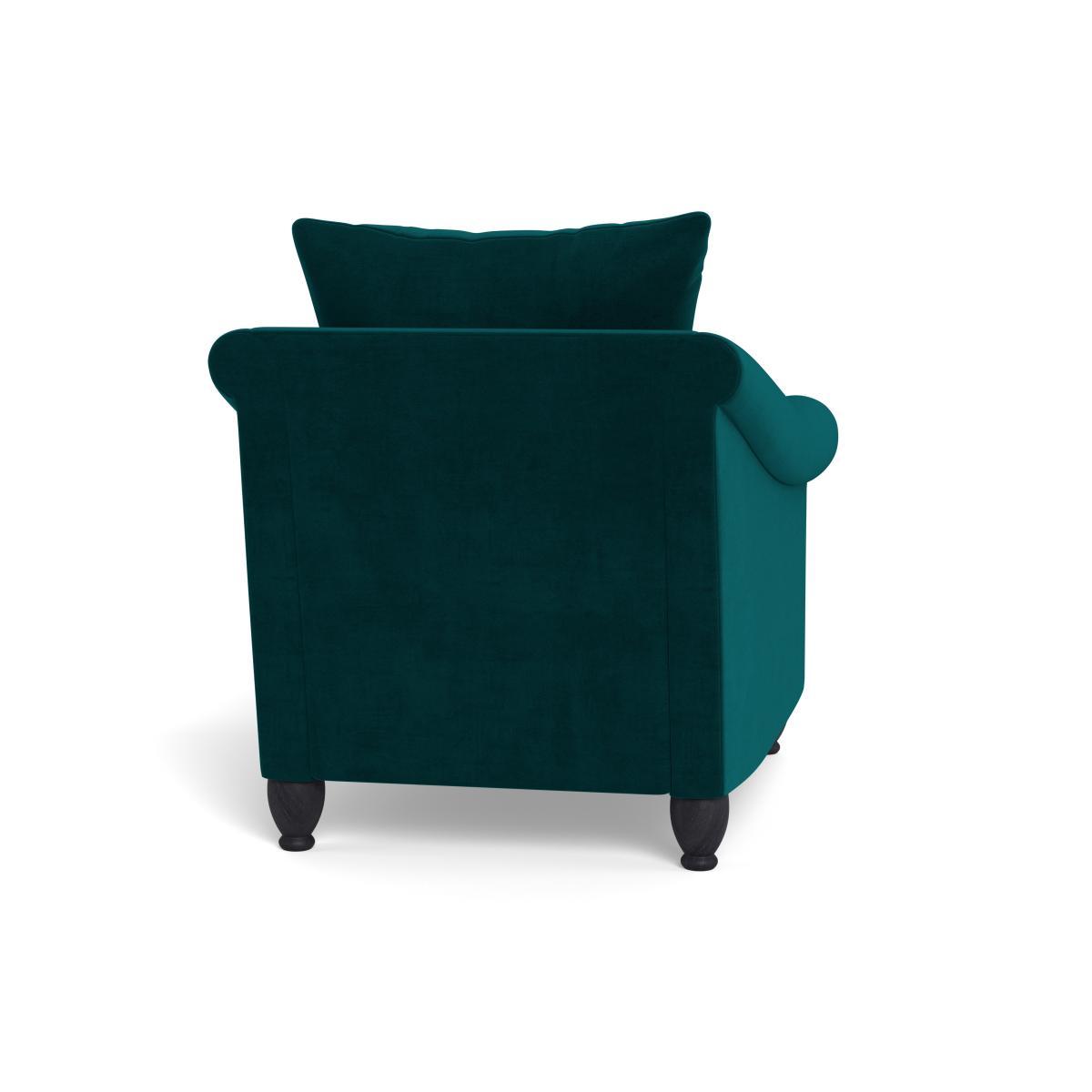 Heal's Devon Armchair Smart Luxe Velvet Ocean Walnut Stain Beech Feet - Heal's UK Furniture – image 5