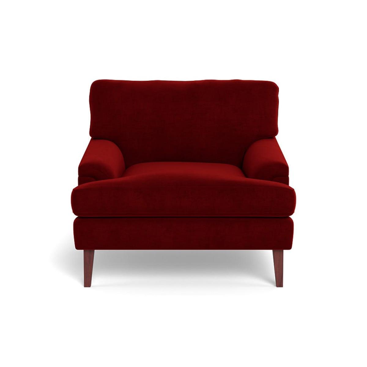 Heal's Stanton Armchair Smart Luxe Velvet Mulberry Walnut Stained Feet – image 2