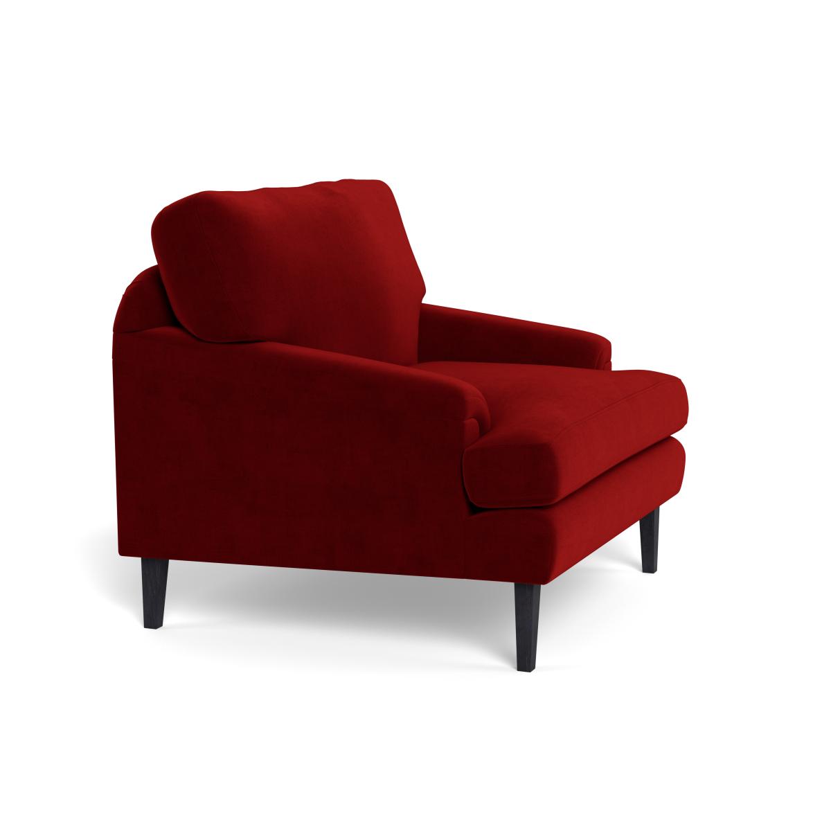 Heal's Stanton Armchair Smart Luxe Velvet Mulberry Walnut Stained Feet – image 3
