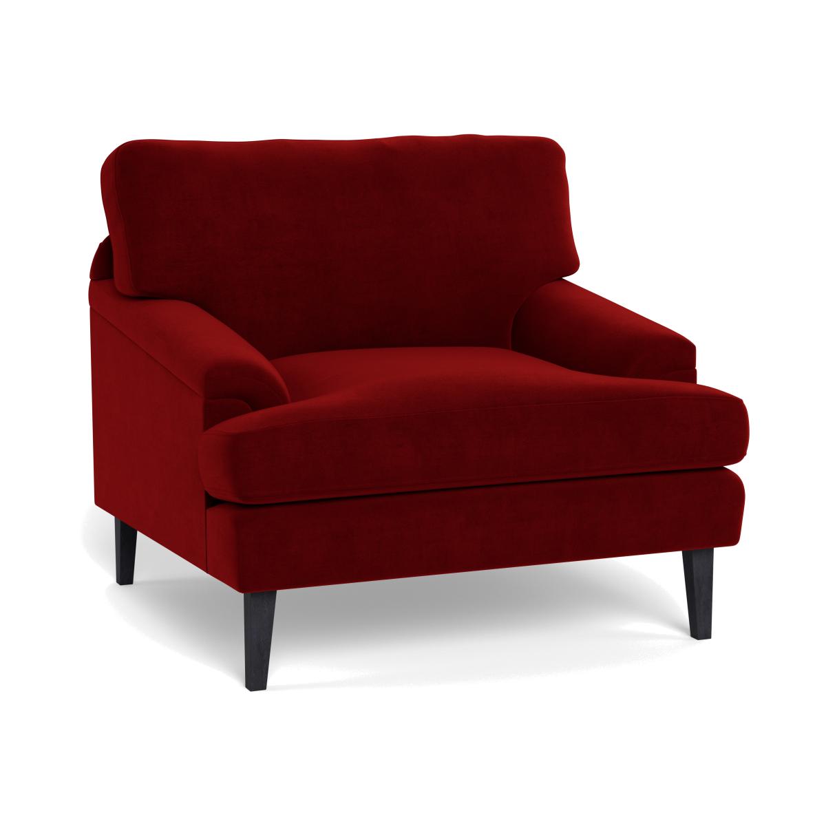 Heal's Stanton Armchair Smart Luxe Velvet Mulberry Walnut Stained Feet – image 1