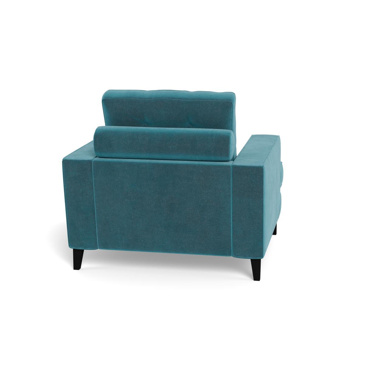 Heal's Mistral Armchair Smart Luxe Velvet Airforce Blue Black Feet - Heal's UK Furniture – image 5