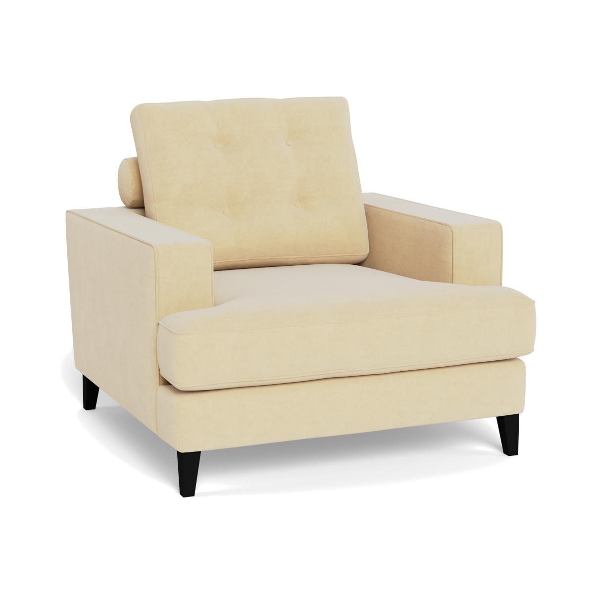 Heal's Mistral Armchair Smart Luxe Velvet Biscuit Black Feet – image 1