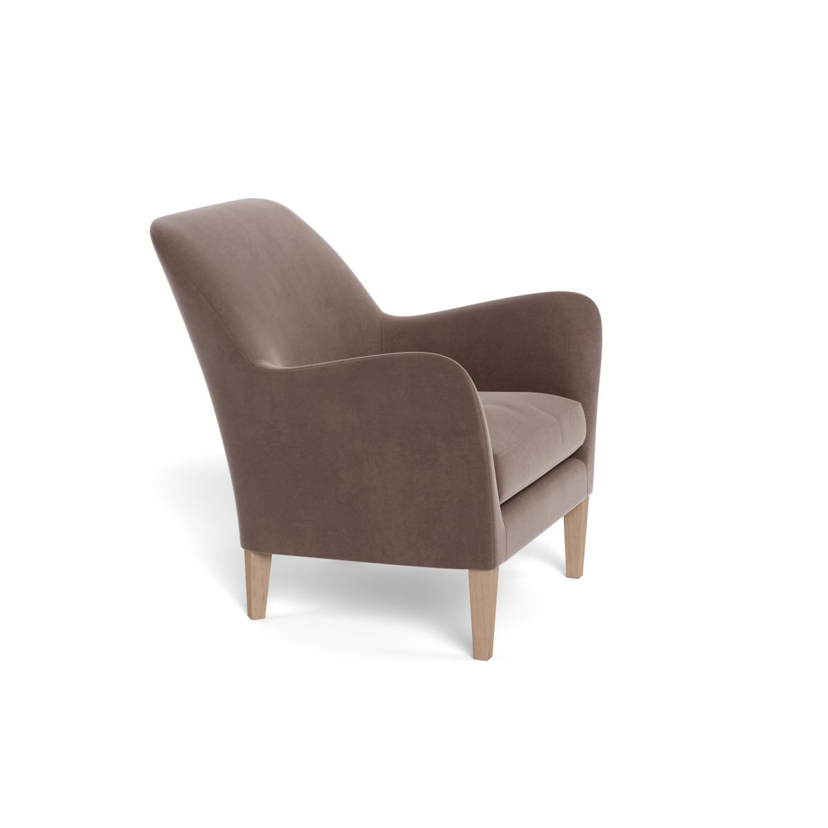 Heal's Wallis Armchair Smart Velvet Mouse Natural Oak Feet – image 2
