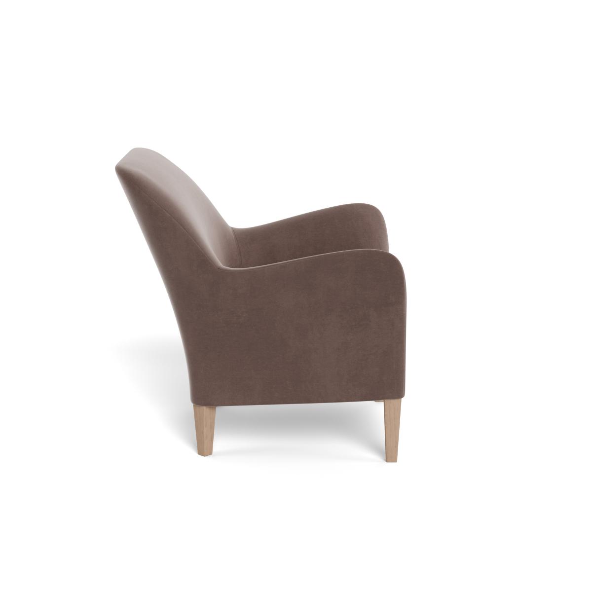 Heal's Wallis Armchair Smart Velvet Mouse Natural Oak Feet – image 3