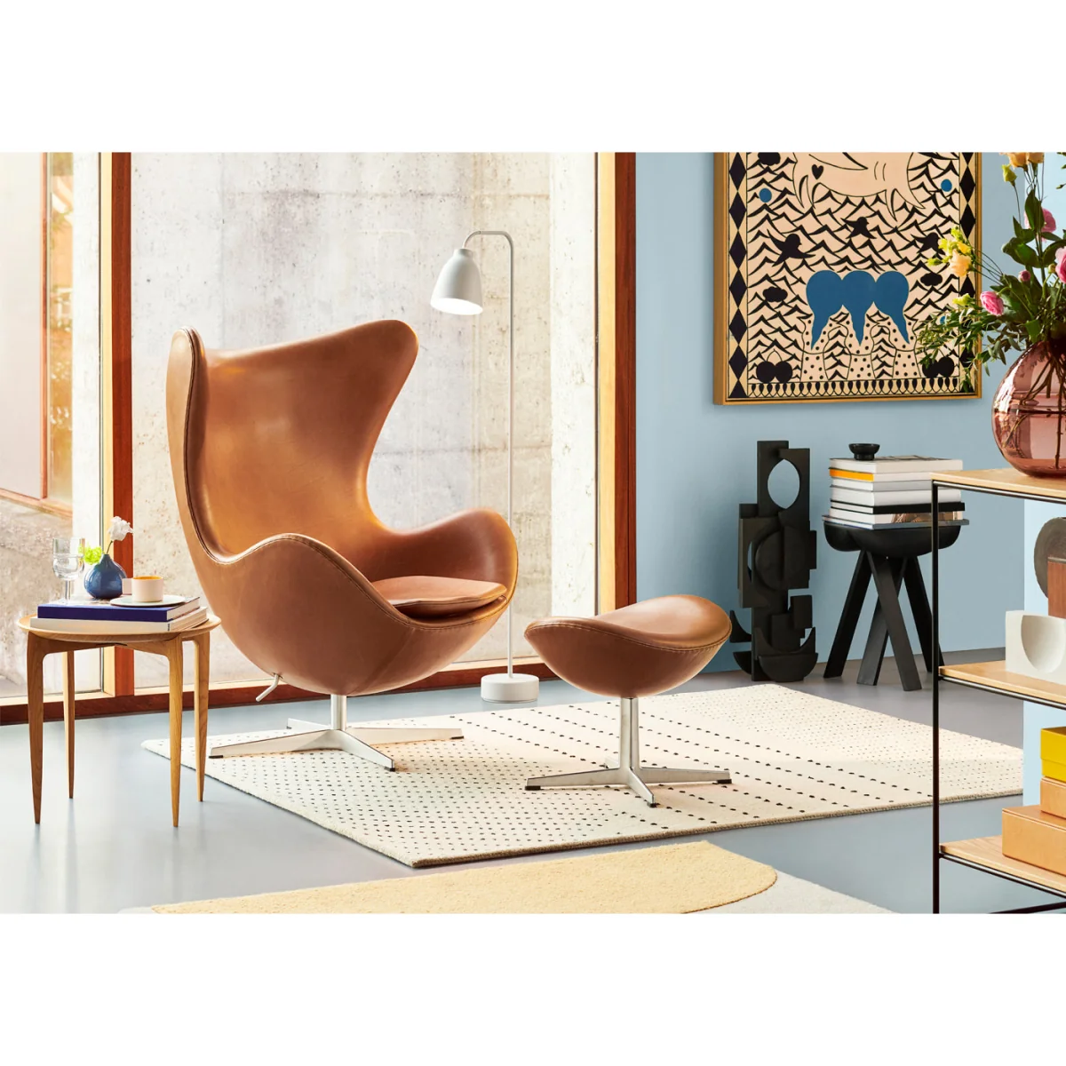 Fritz Hansen Egg Chair Clay 009 Brushed Alu Base – image 3