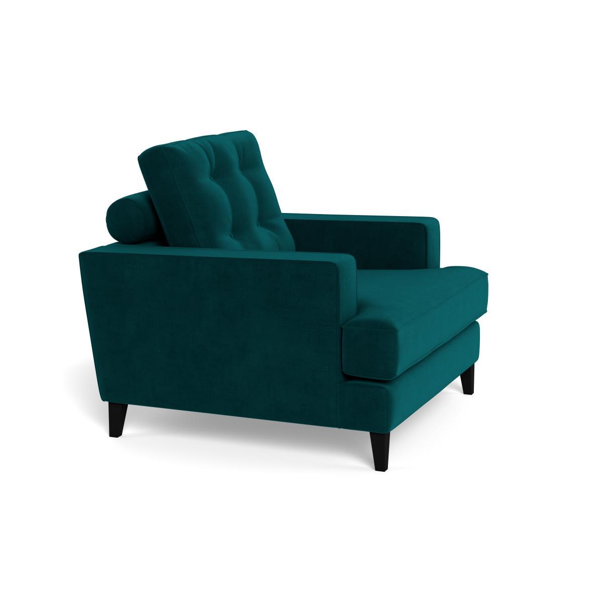 Heal's Mistral Armchair Smart Luxe Velvet Ocean Black Feet - Heal's UK Furniture – image 2