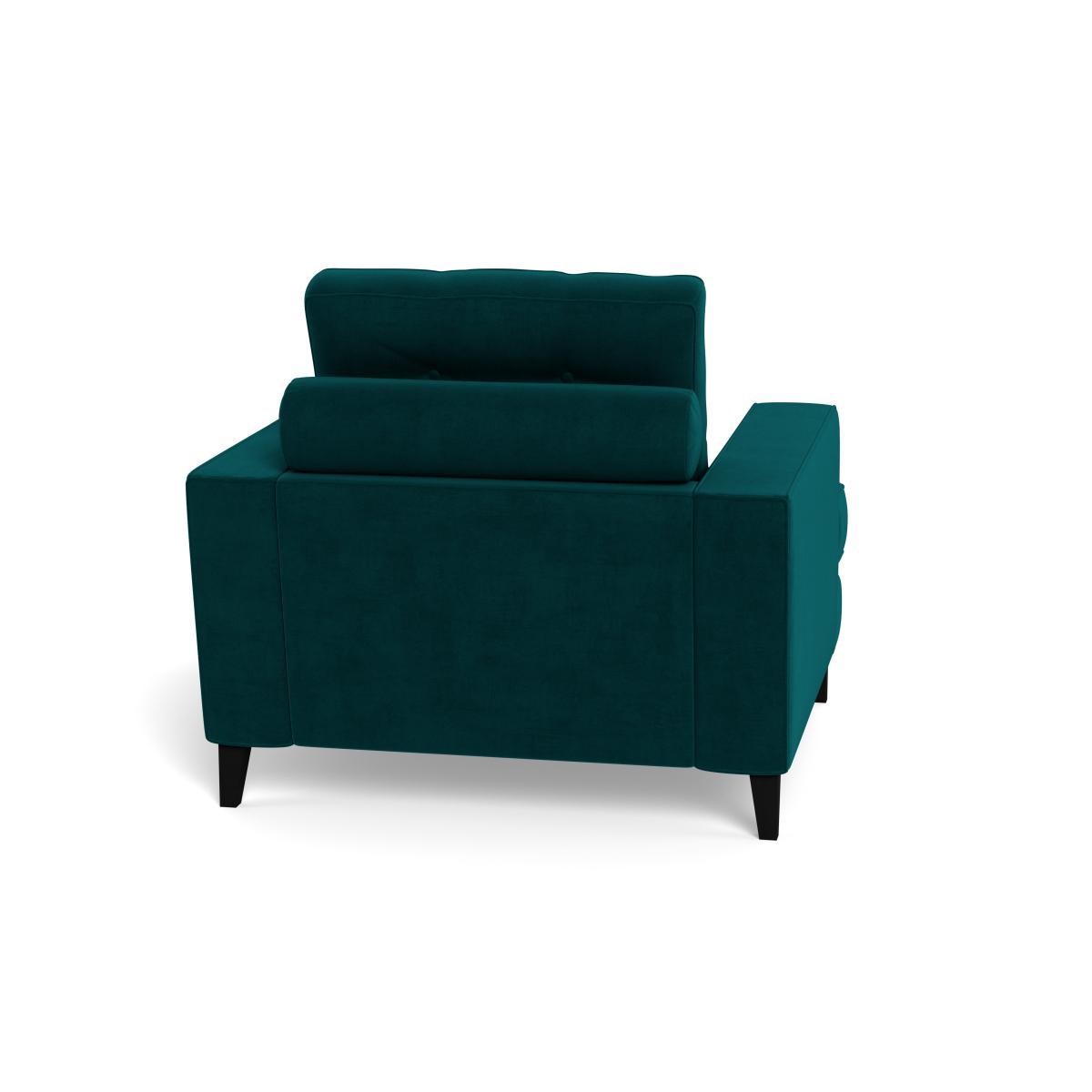 Heal's Mistral Armchair Smart Luxe Velvet Ocean Black Feet - Heal's UK Furniture – image 5