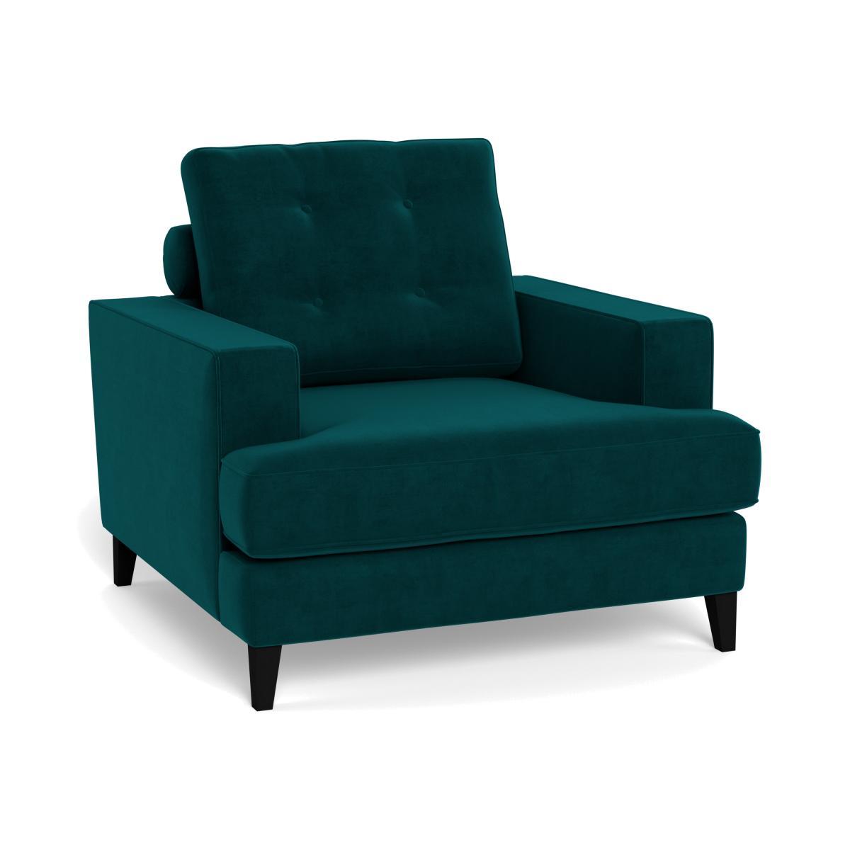 Heal's Mistral Armchair Smart Luxe Velvet Ocean Black Feet - Heal's UK Furniture – image 1