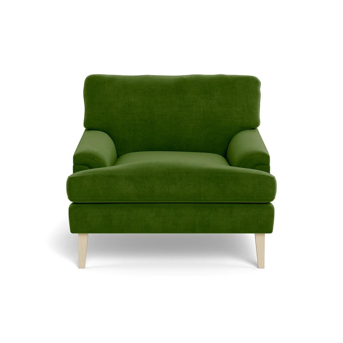 Heal's Stanton Armchair Smart Luxe Velvet Grass Natural Feet – image 2