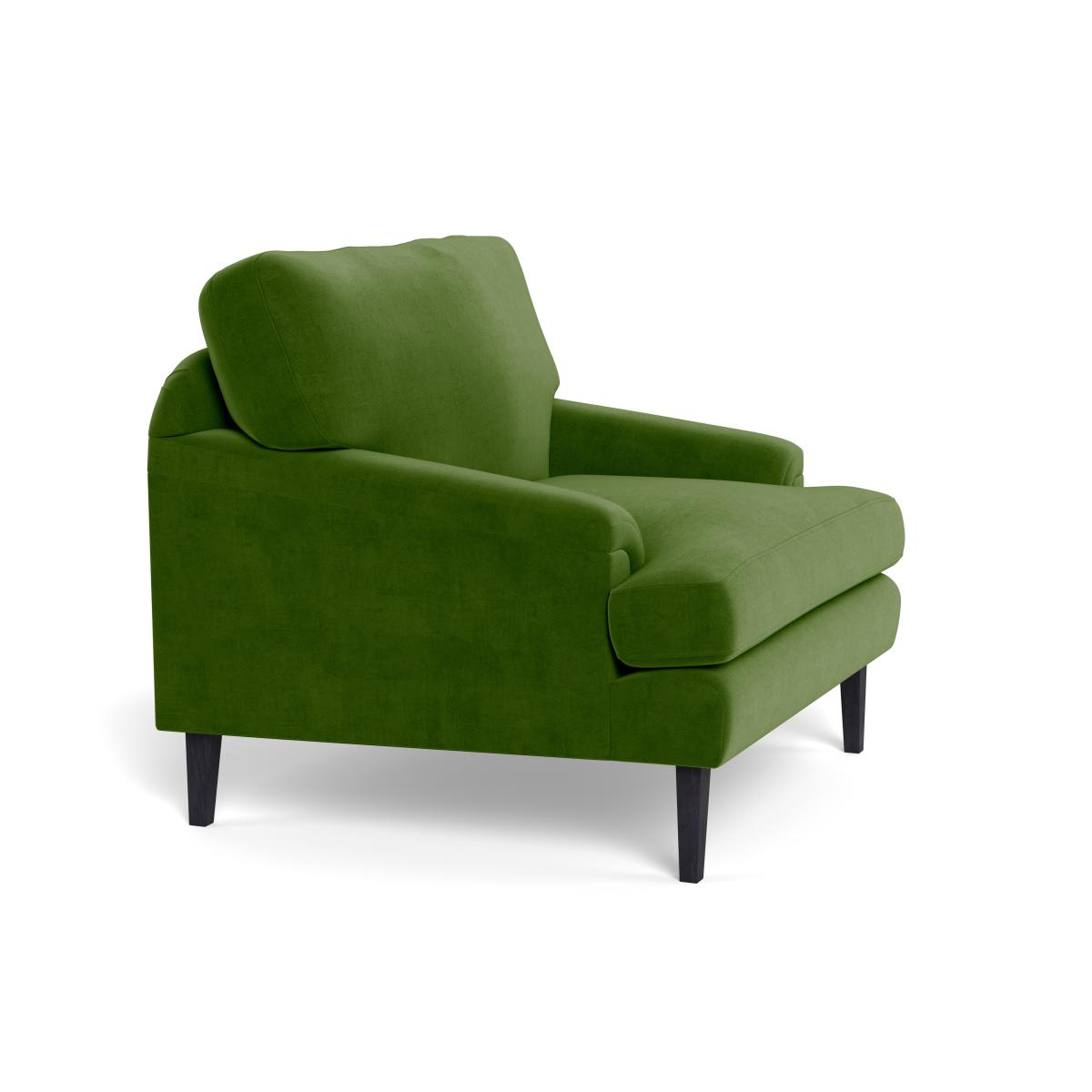 Heal's Stanton Armchair Smart Luxe Velvet Grass Natural Feet – image 3