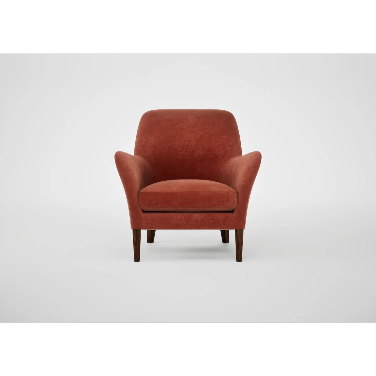 Heal's Wallis Armchair Smart Luxe Velvet Tawny Walnut Stained Feet – image 2