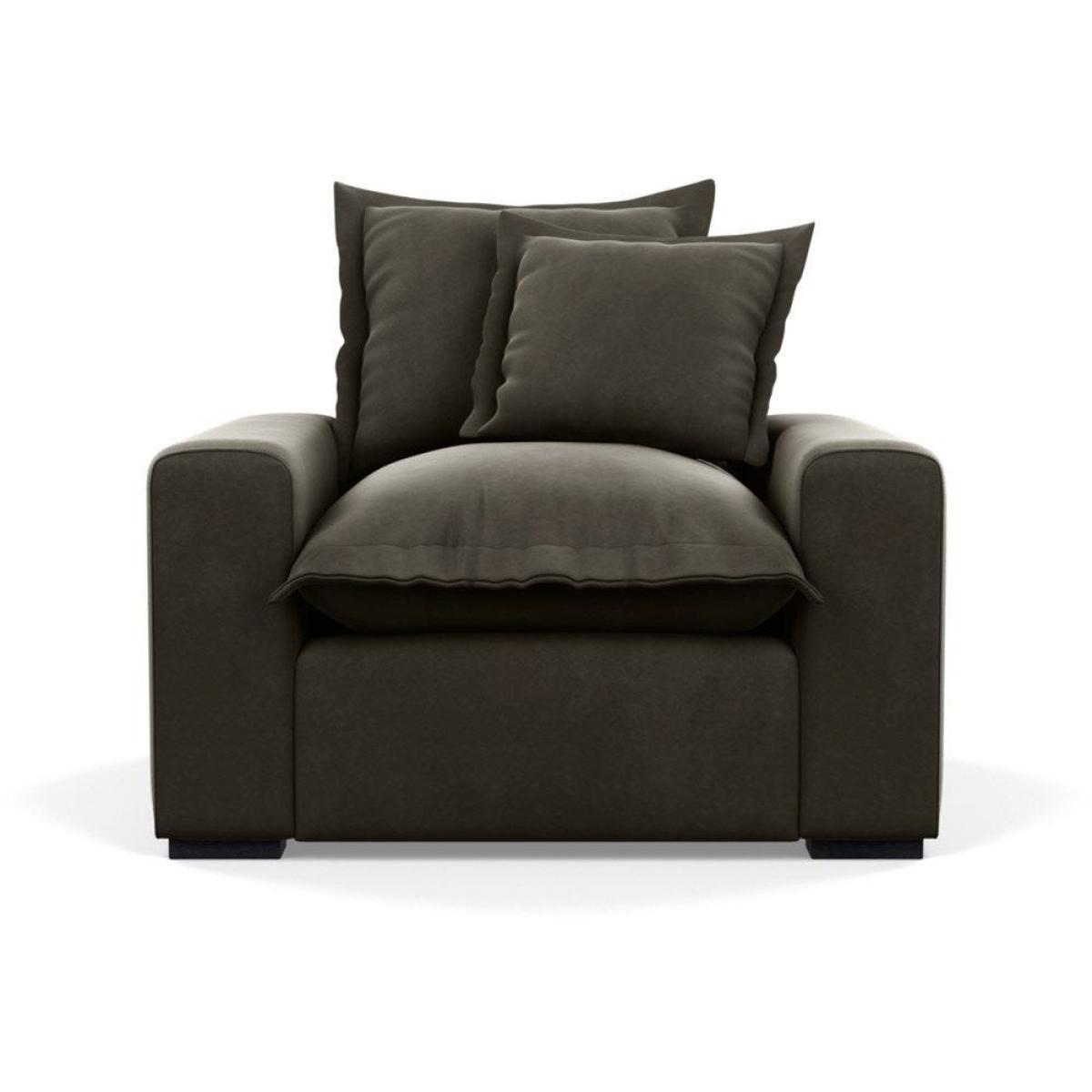 Heal's Brompton Armchair Smart Luxe Velvet Cognac Walnut Stain Feet - Heal's UK Furniture – image 12