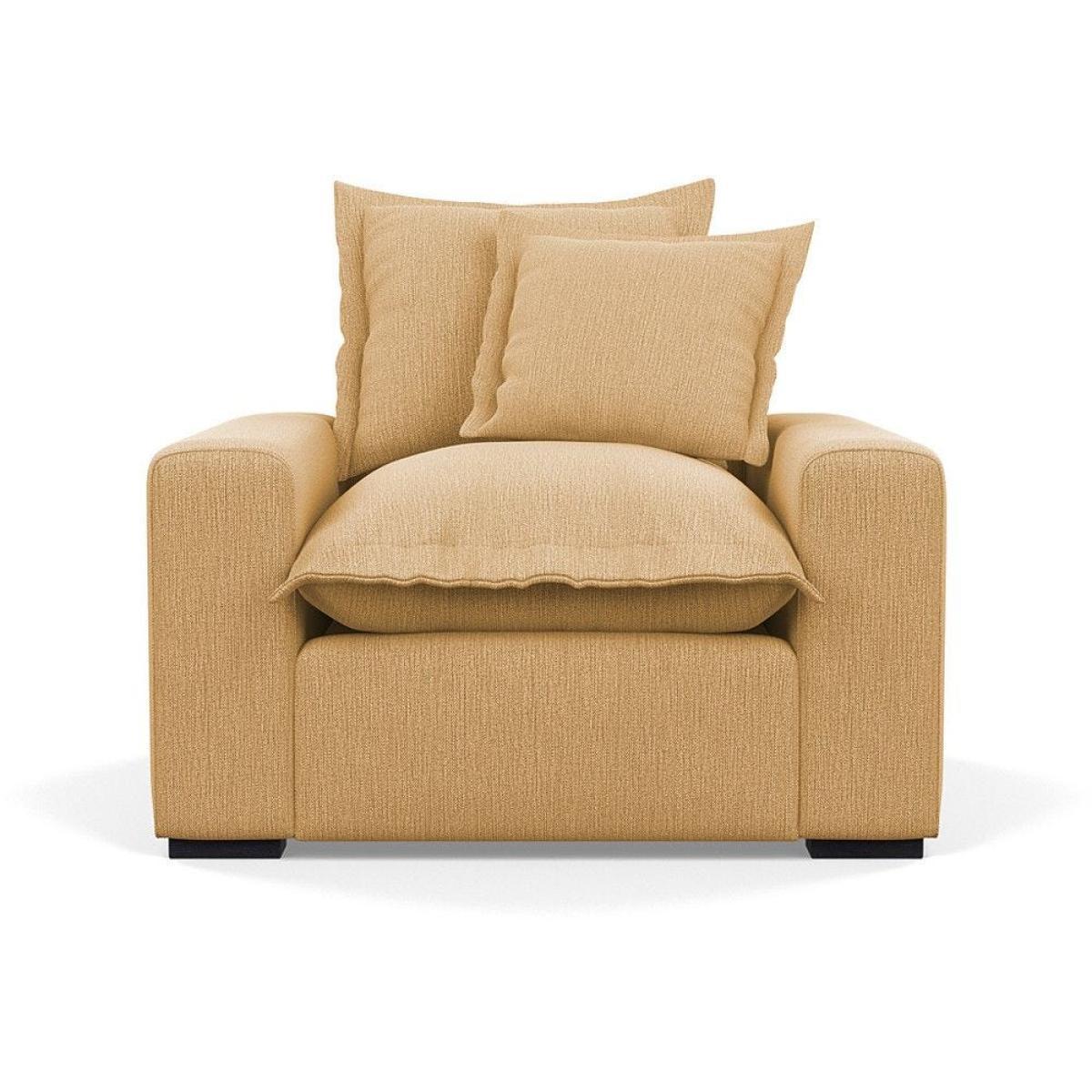 Heal's Brompton Armchair Smart Luxe Velvet Cognac Walnut Stain Feet - Heal's UK Furniture – image 3