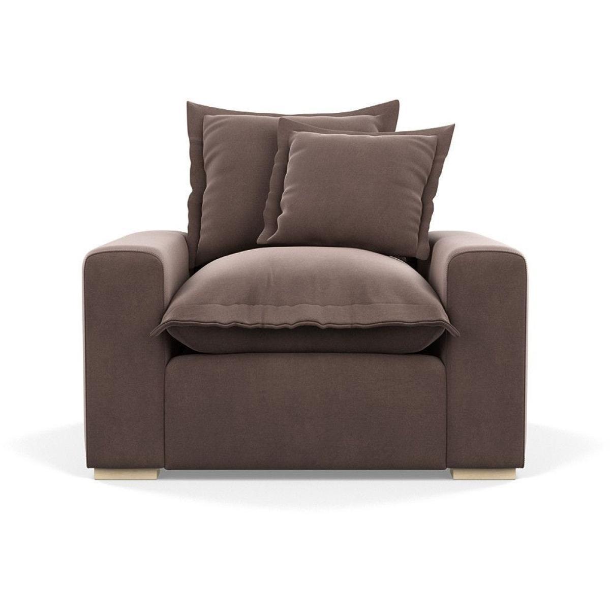 Heal's Brompton Armchair Smart Luxe Velvet Cognac Walnut Stain Feet - Heal's UK Furniture – image 79
