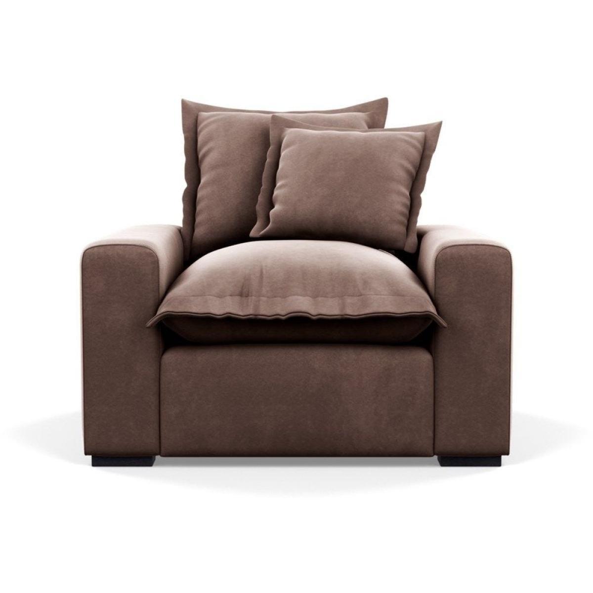 Heal's Brompton Armchair Smart Luxe Velvet Cognac Walnut Stain Feet - Heal's UK Furniture – image 10