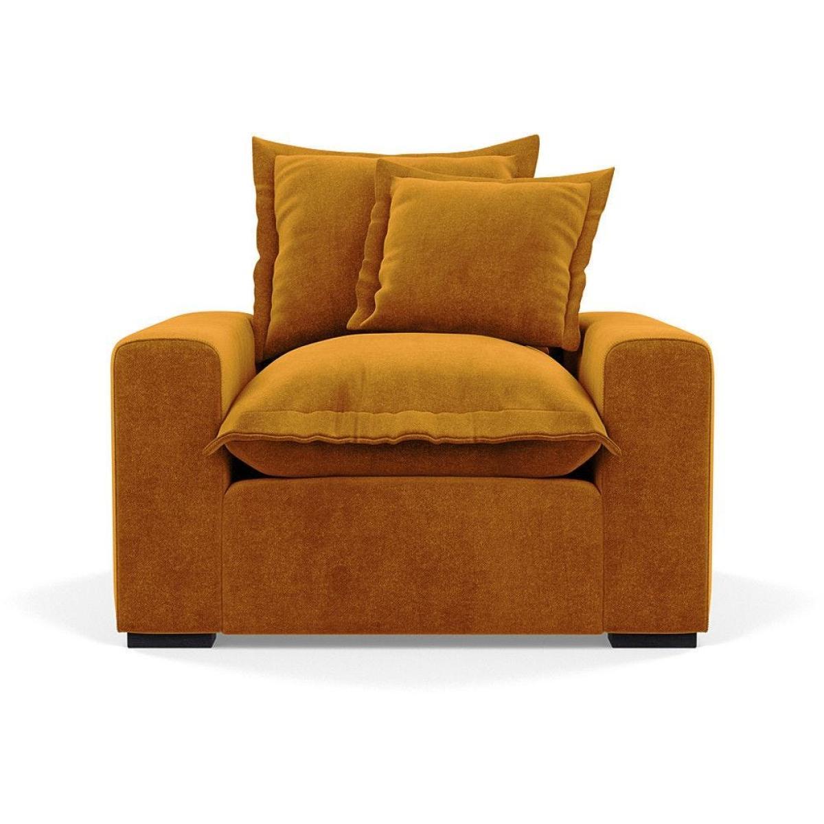 Heal's Brompton Armchair Smart Luxe Velvet Cognac Walnut Stain Feet - Heal's UK Furniture – image 91