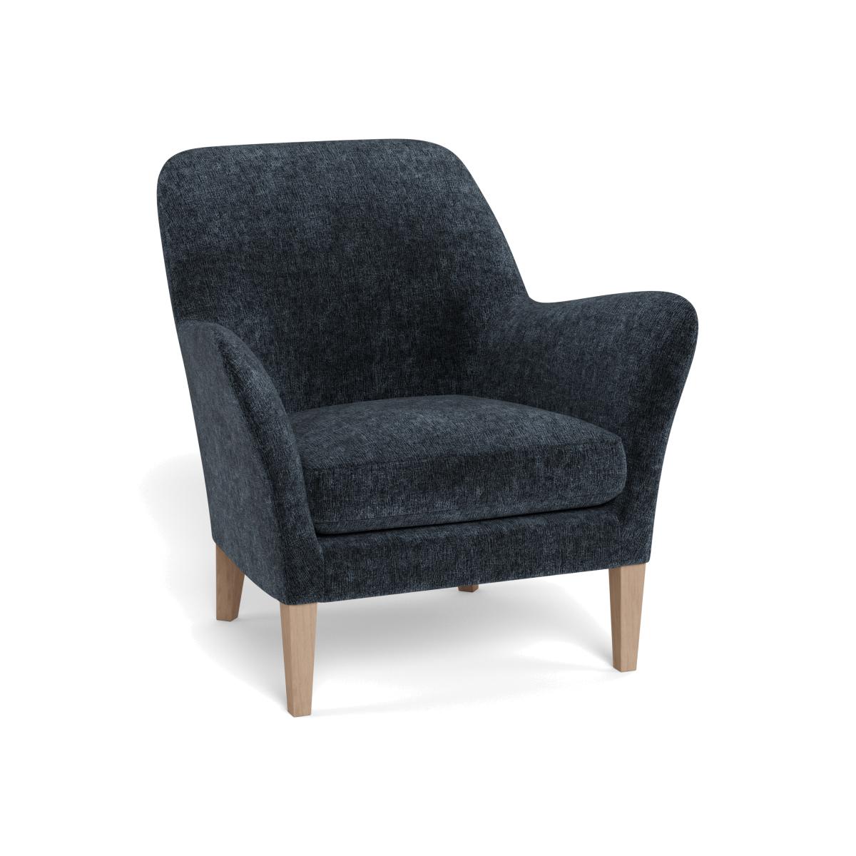 Heal's Wallis Armchair Boucle Velvet Space Stained Oak Feet – image 1
