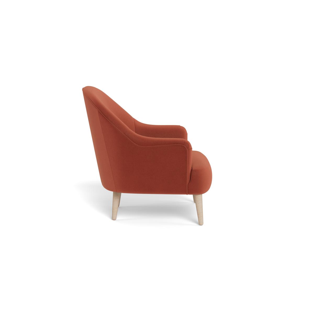 Heal's Elgin Chair Smart Luxe Velvet Tawny Natural Feet – image 3