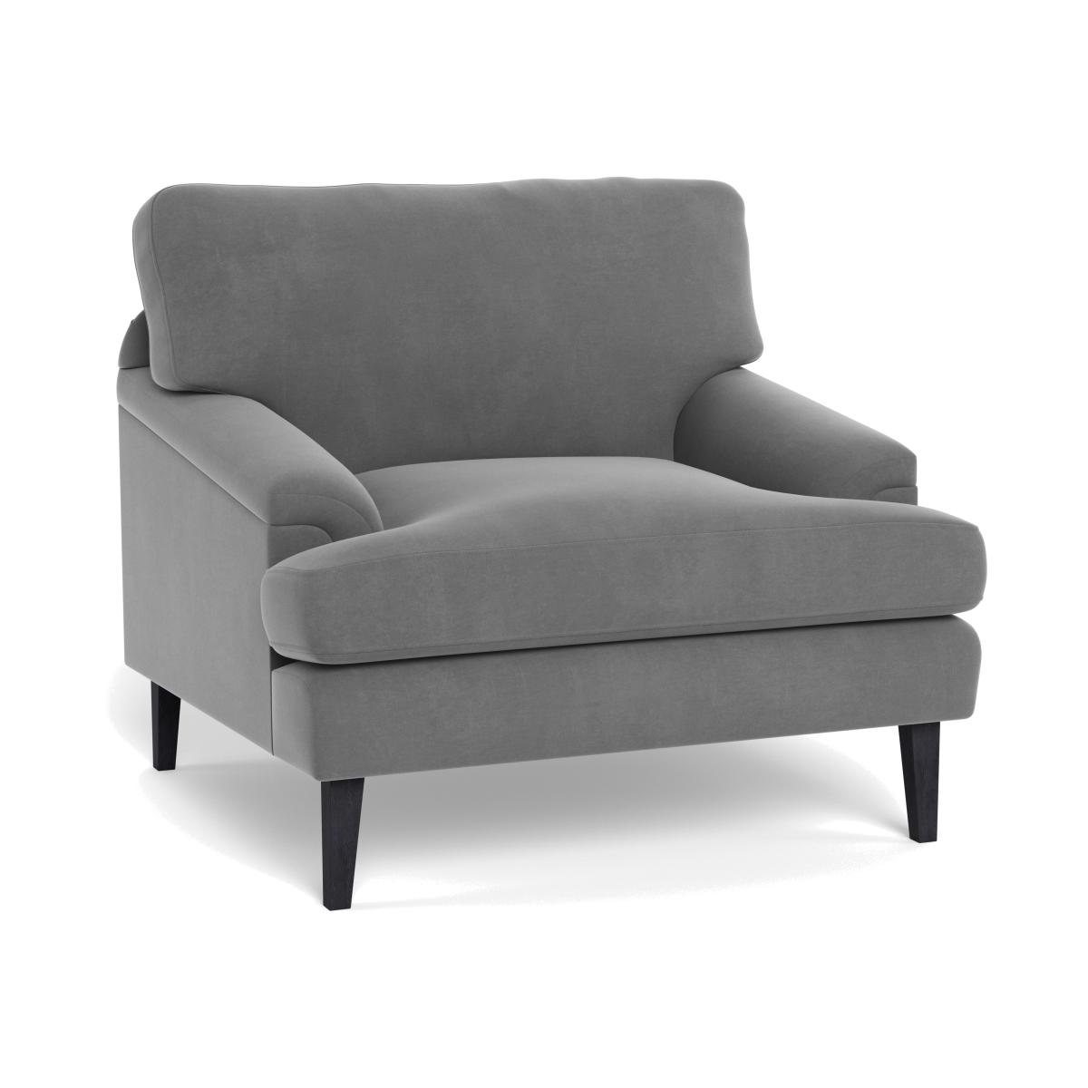 Heal's Stanton Armchair Smart Velvet Mercury Black Feet – image 1