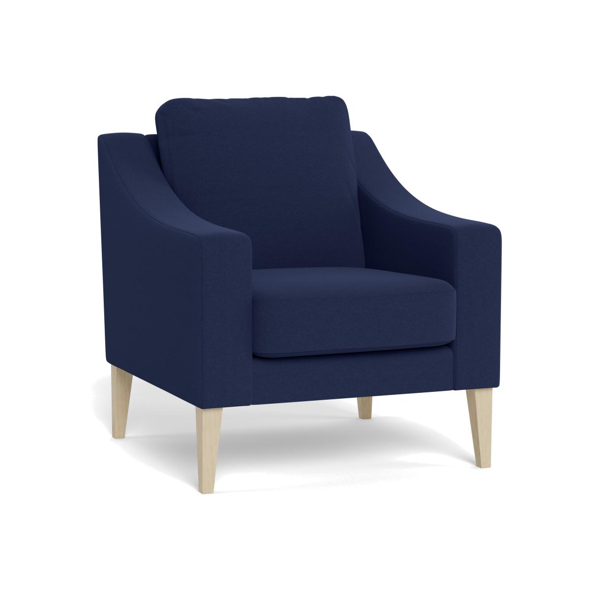 Heal's Richmond Armchair Melton Wool New Navy Walnut Feet – image 1