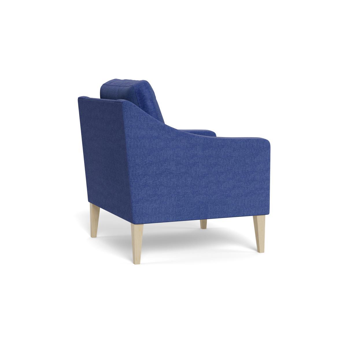 Heal's Richmond Armchair Brushed Cotton Cobalt Tinted Ash Feet - Heal's UK Furniture – image 4