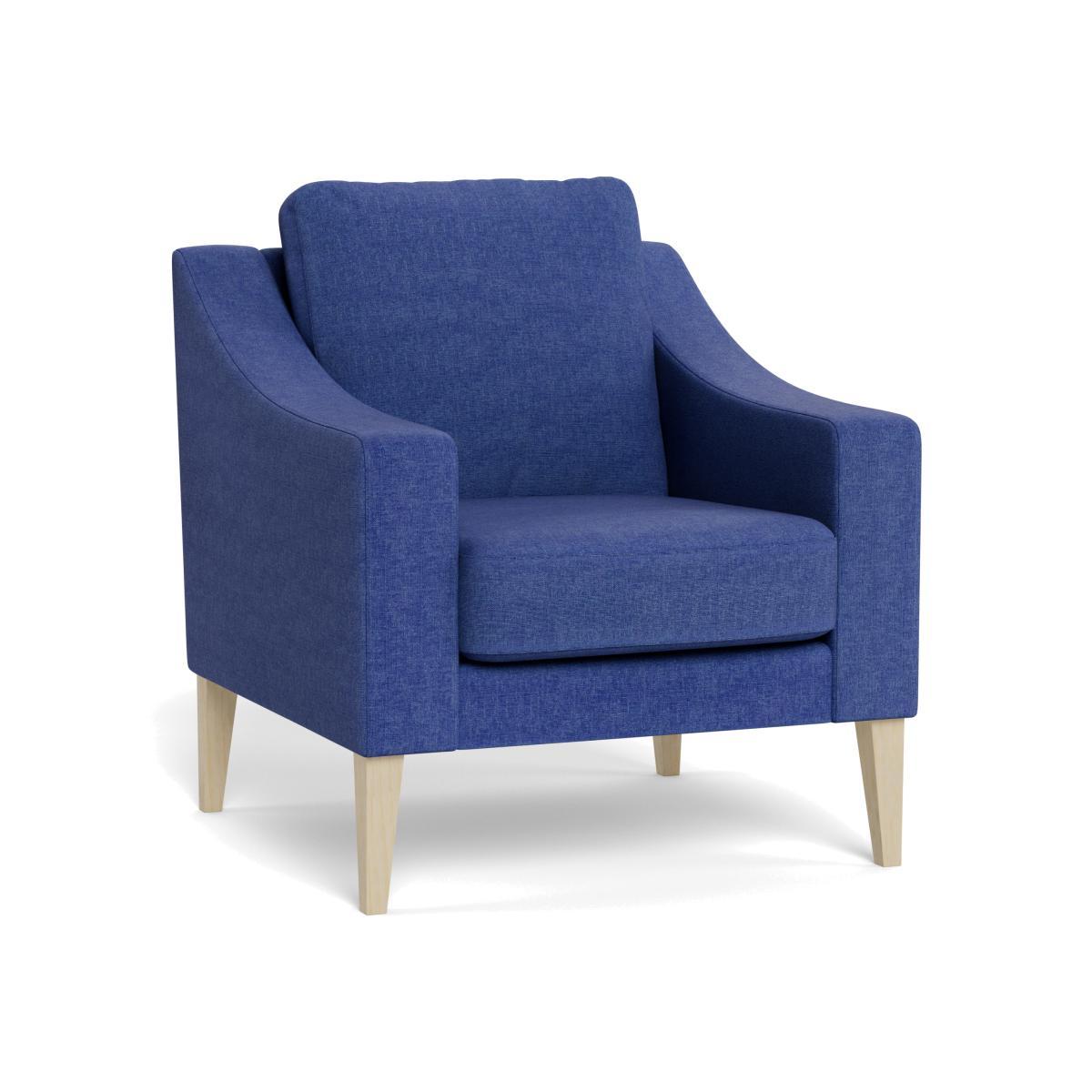 Heal's Richmond Armchair Brushed Cotton Cobalt Tinted Ash Feet - Heal's UK Furniture – image 1