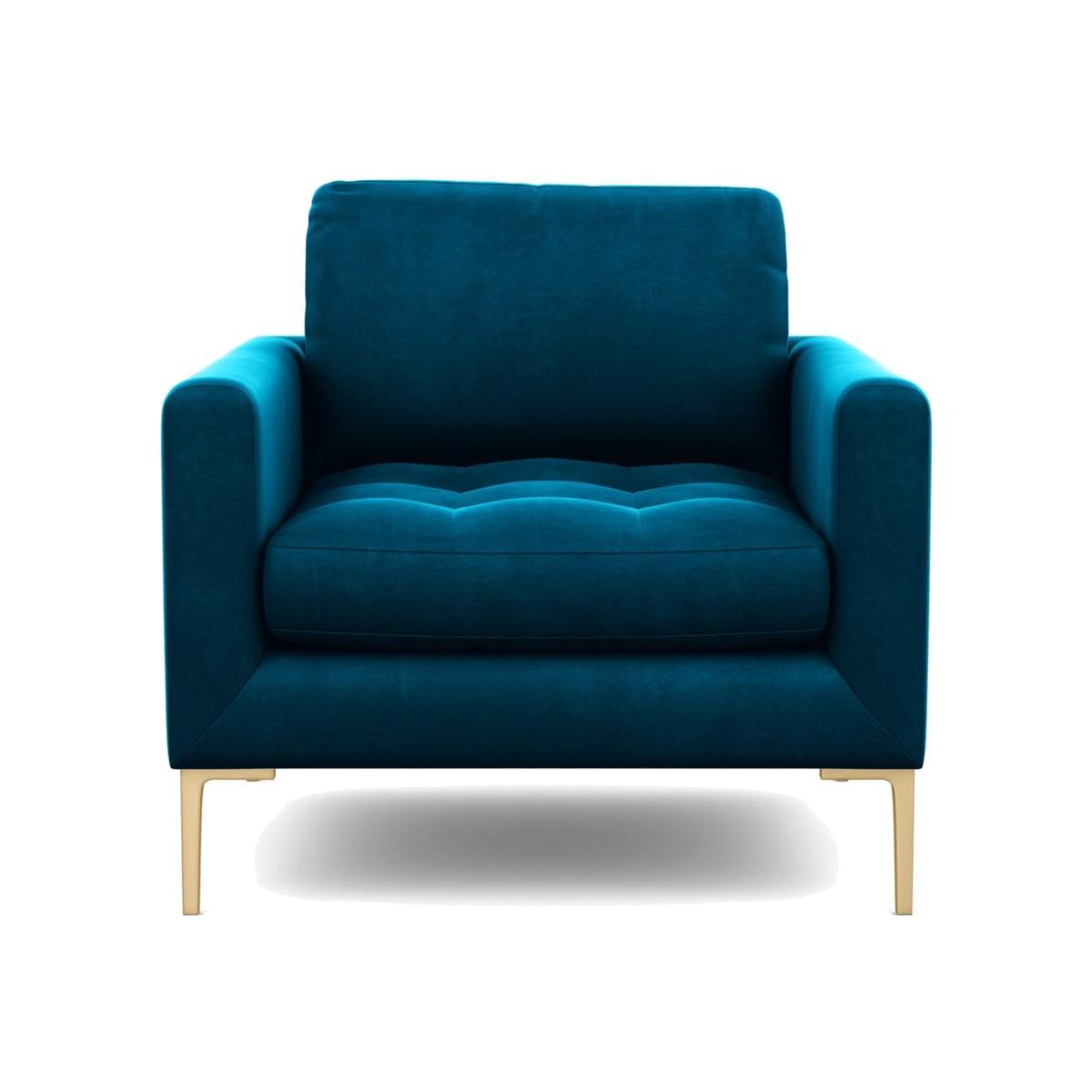 Heal's Eton Armchair Smart Linen Mix Navy Brass Feet - Heal's UK Furniture – image 1