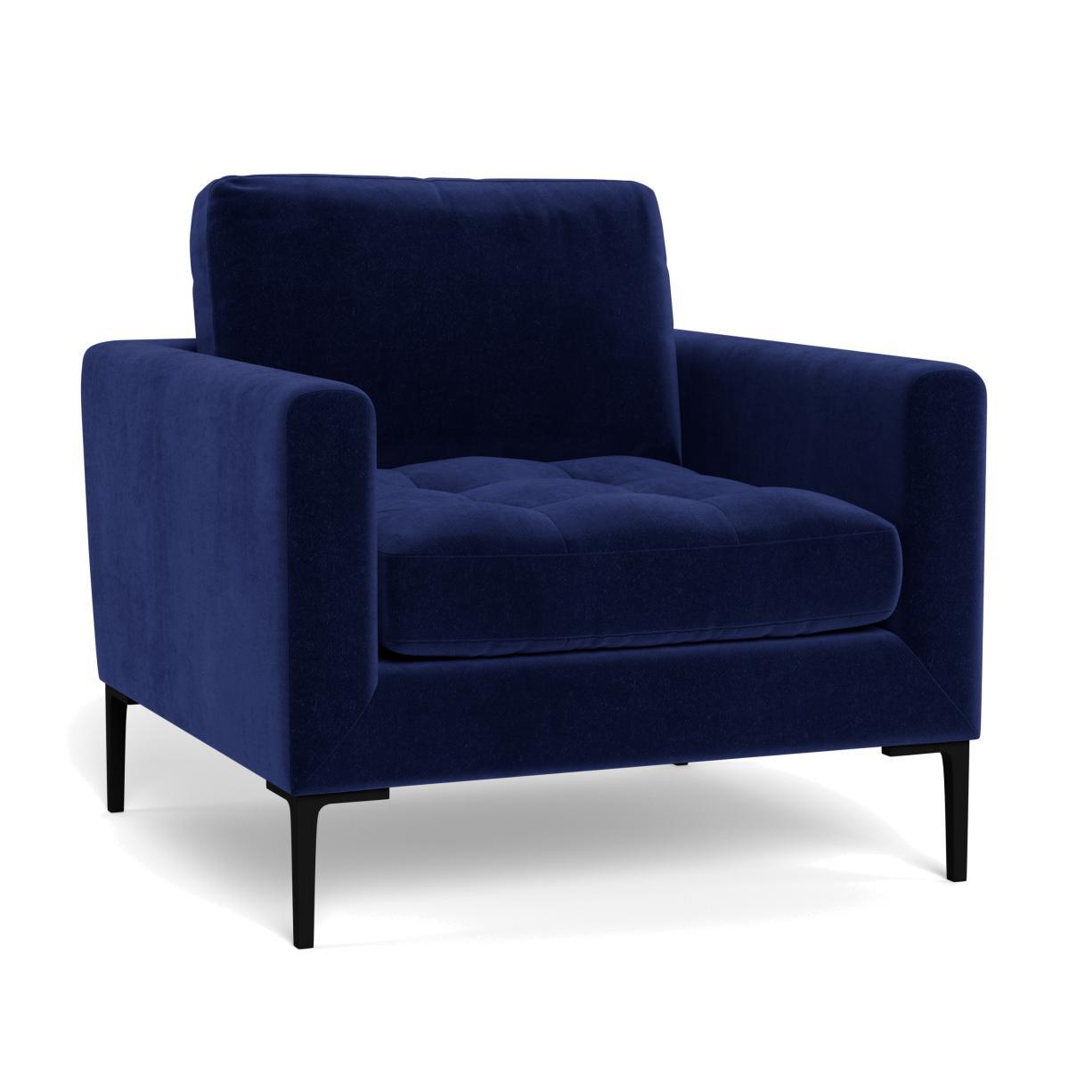 Heal's Eton Armchair Velvet Midnight Black Feet - Heal's UK Furniture – image 1