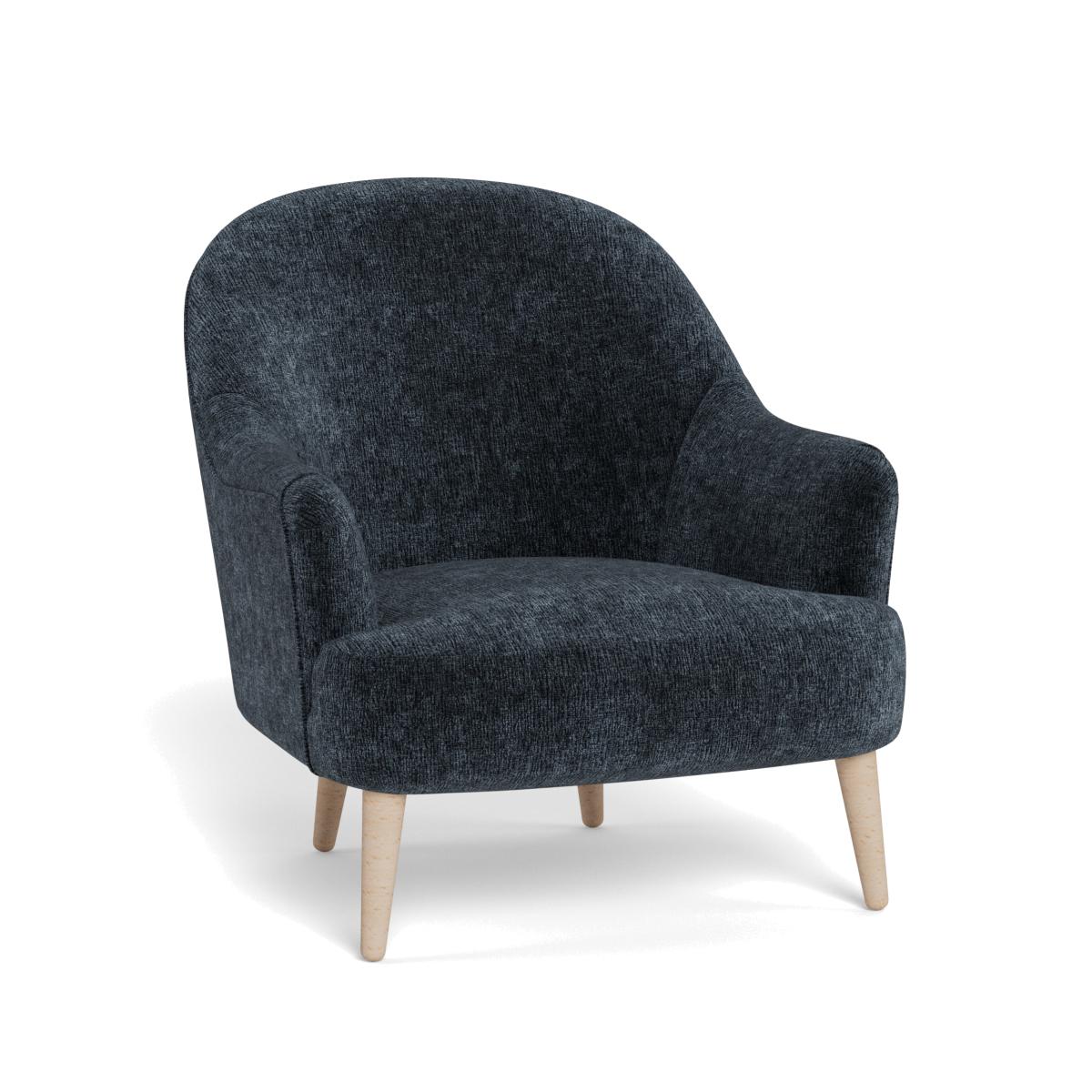 Heal's Elgin Chair Boucle Velvet Space Stained Feet – image 1