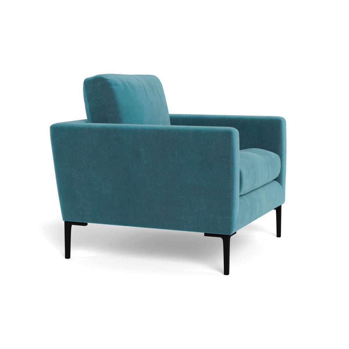 Heal's Eton Armchair Smart Luxe Velvet Airforce Blue Black Feet - Heal's UK Furniture – image 2