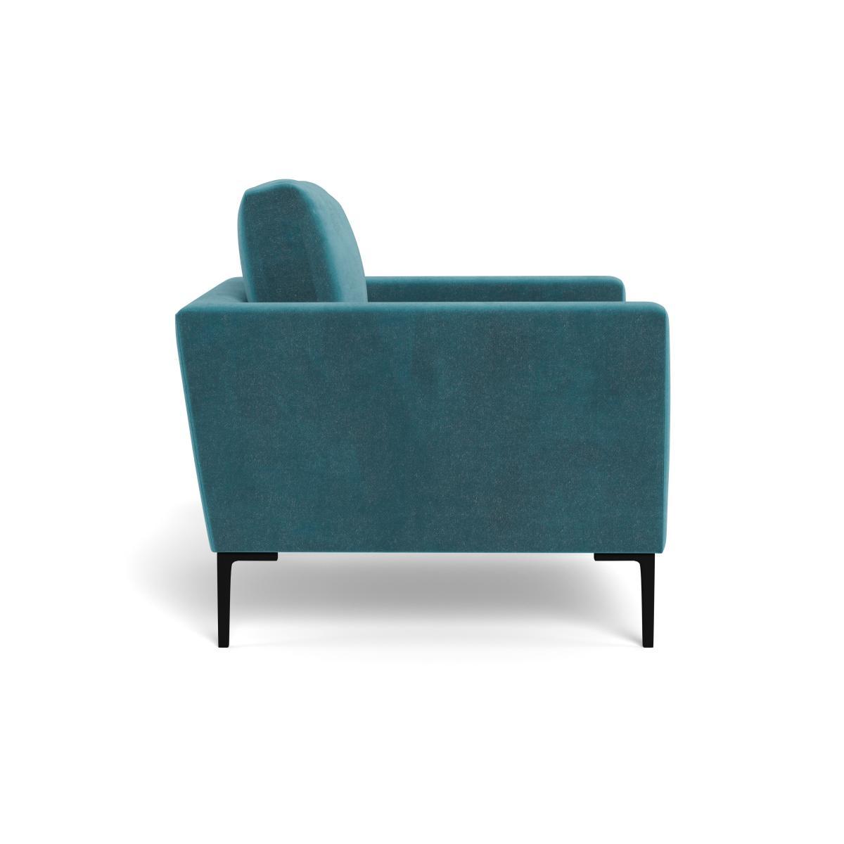 Heal's Eton Armchair Smart Luxe Velvet Airforce Blue Black Feet - Heal's UK Furniture – image 3