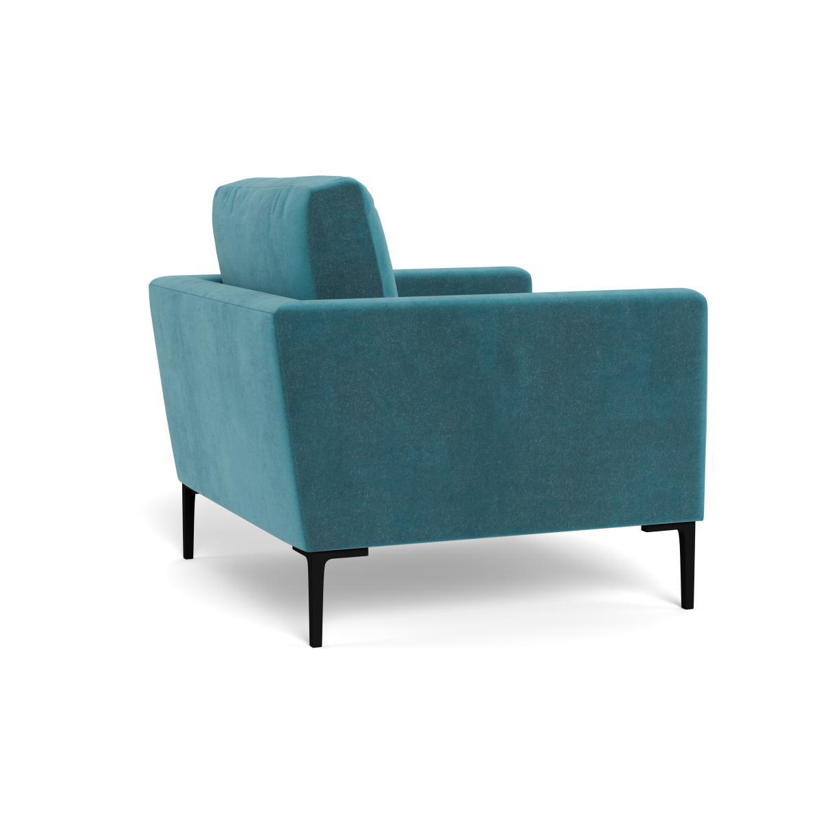 Heal's Eton Armchair Smart Luxe Velvet Airforce Blue Black Feet - Heal's UK Furniture – image 4