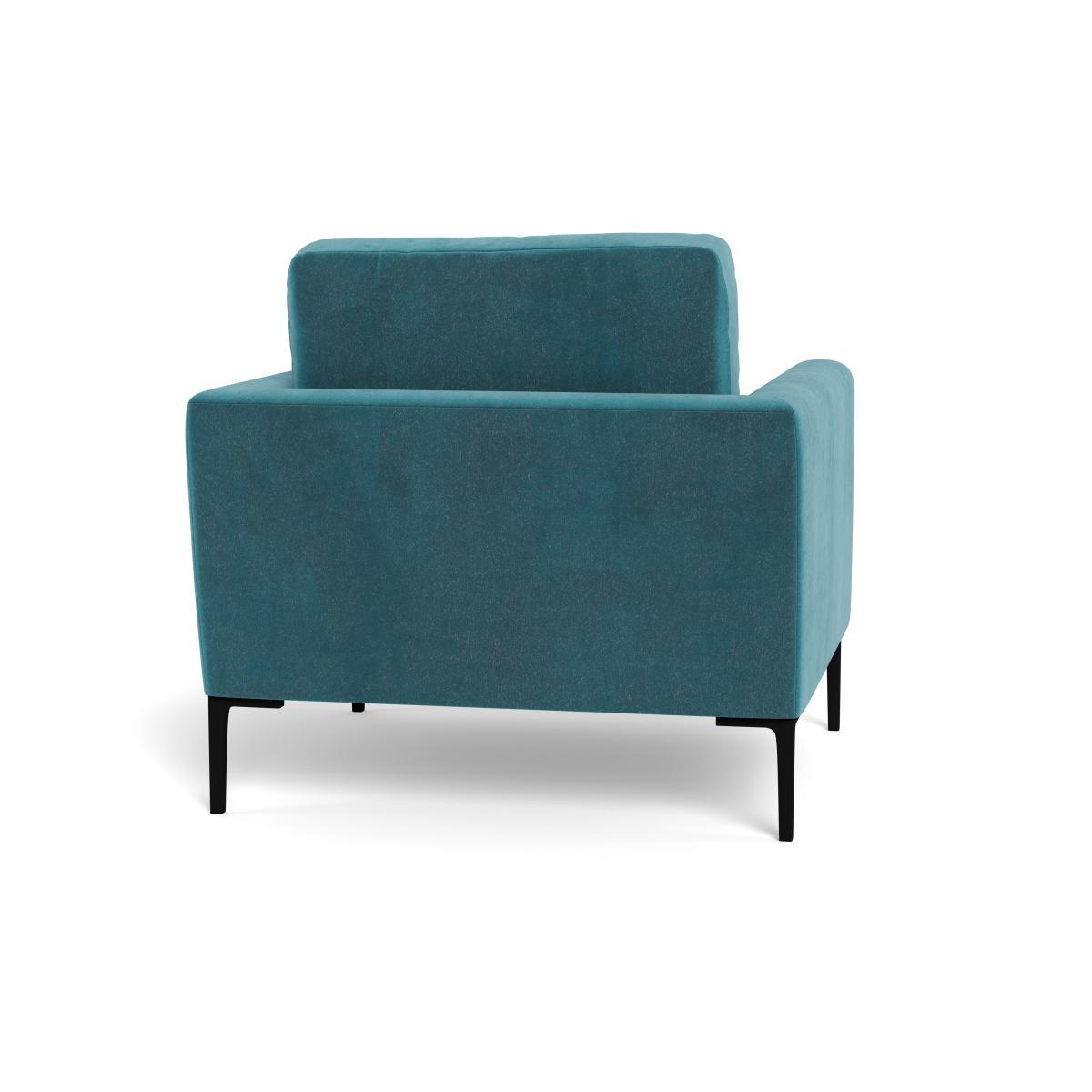 Heal's Eton Armchair Smart Luxe Velvet Airforce Blue Black Feet - Heal's UK Furniture – image 5