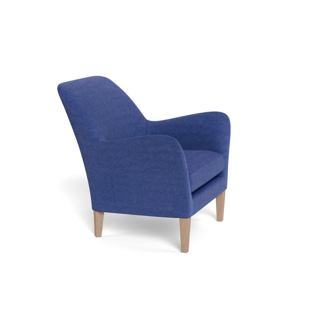 Heal's Wallis Armchair Brushed Cotton Cobalt Tinted Ash Feet - Heal's UK Furniture – image 2