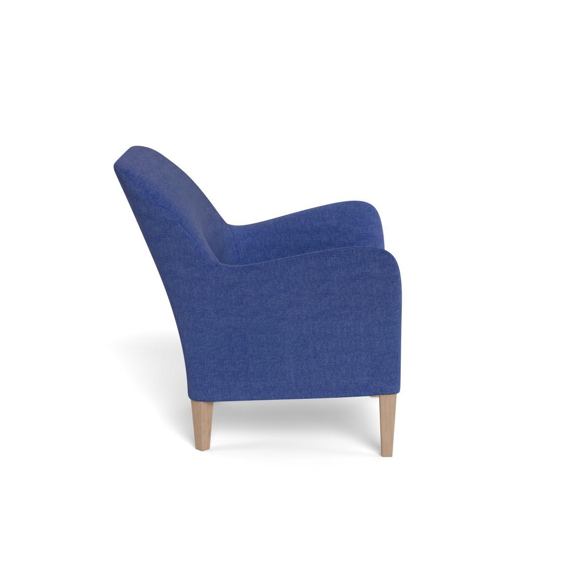 Heal's Wallis Armchair Brushed Cotton Cobalt Tinted Ash Feet - Heal's UK Furniture – image 3