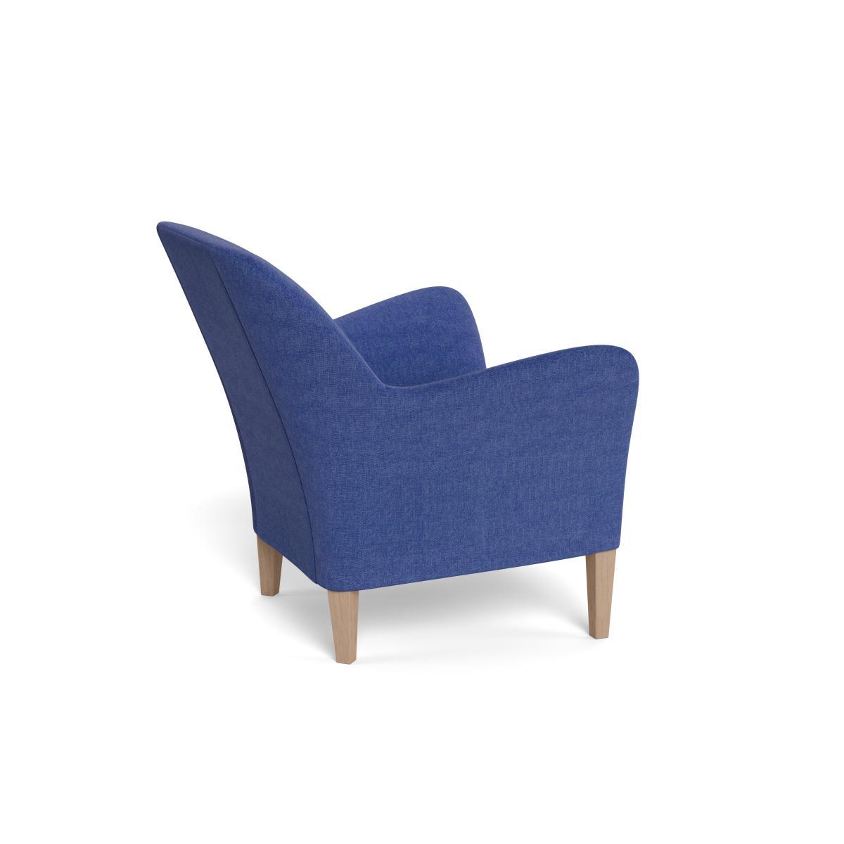 Heal's Wallis Armchair Brushed Cotton Cobalt Tinted Ash Feet - Heal's UK Furniture – image 4