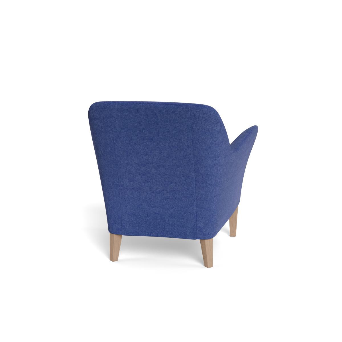 Heal's Wallis Armchair Brushed Cotton Cobalt Tinted Ash Feet - Heal's UK Furniture – image 5