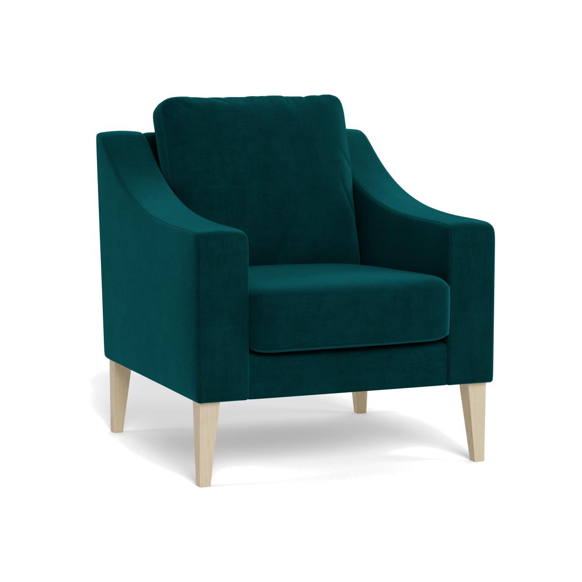 Heal's Richmond Armchair Smart Luxe Velvet Ocean Black Feet – image 1