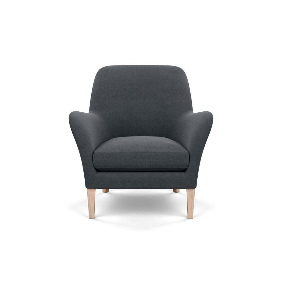Heal's Wallis Armchair Linen Mix Dark Grey Natural Oak Feet - Heal's UK Furniture – image 8
