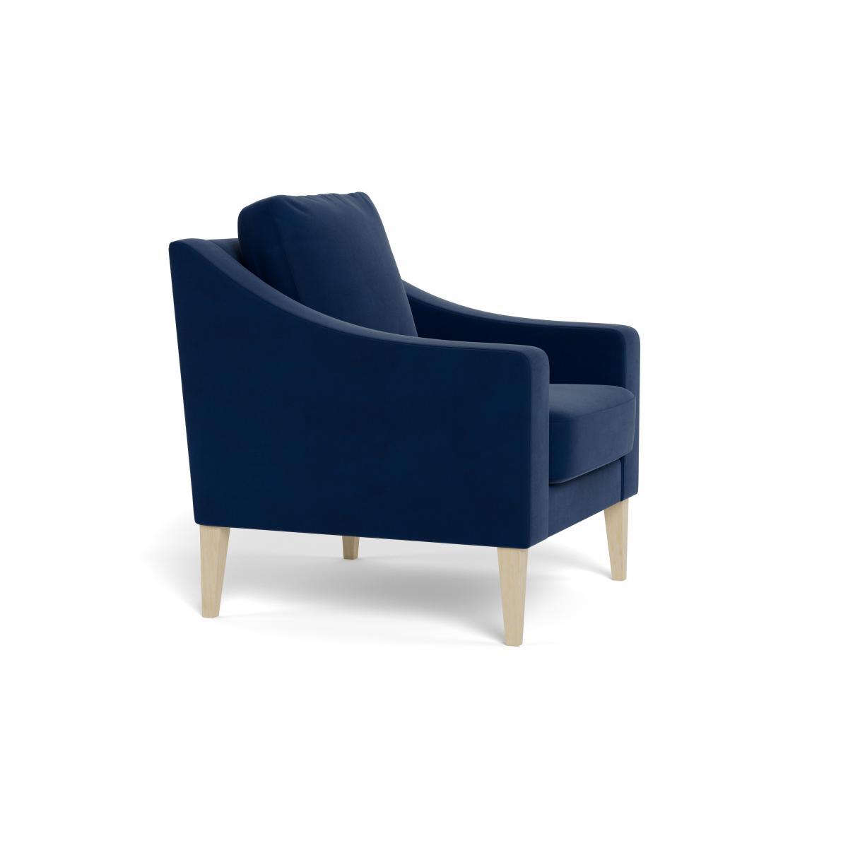 Heal's Richmond Armchair Velvet Midnight Natural Feet - Heal's UK Furniture – image 2