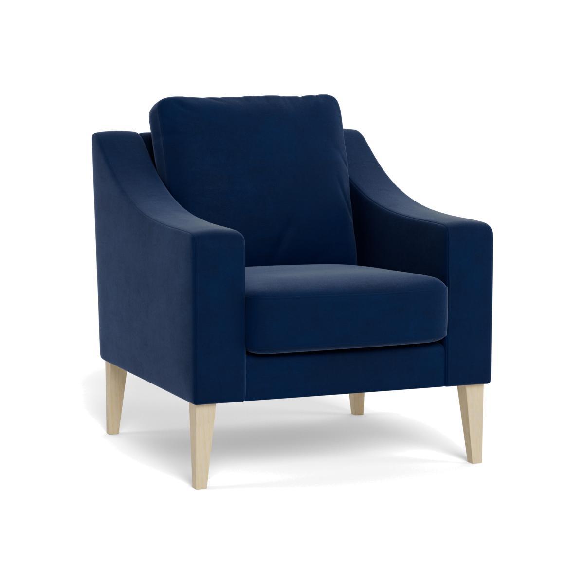 Heal's Richmond Armchair Velvet Midnight Natural Feet - Heal's UK Furniture – image 1