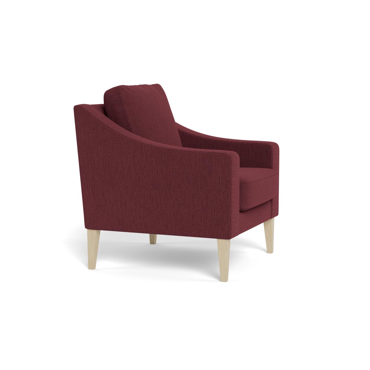 Heal's Richmond Armchair Smart Linen Mix Maroon Black Feet – image 3